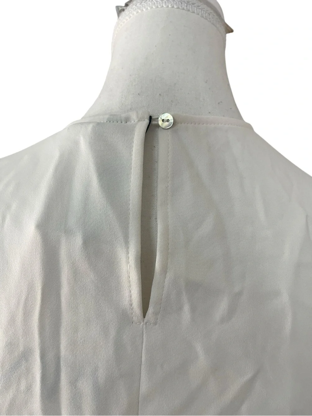 Zara Rhinestone on Shoulder Blouse Oyster White - Picture 9 of 16